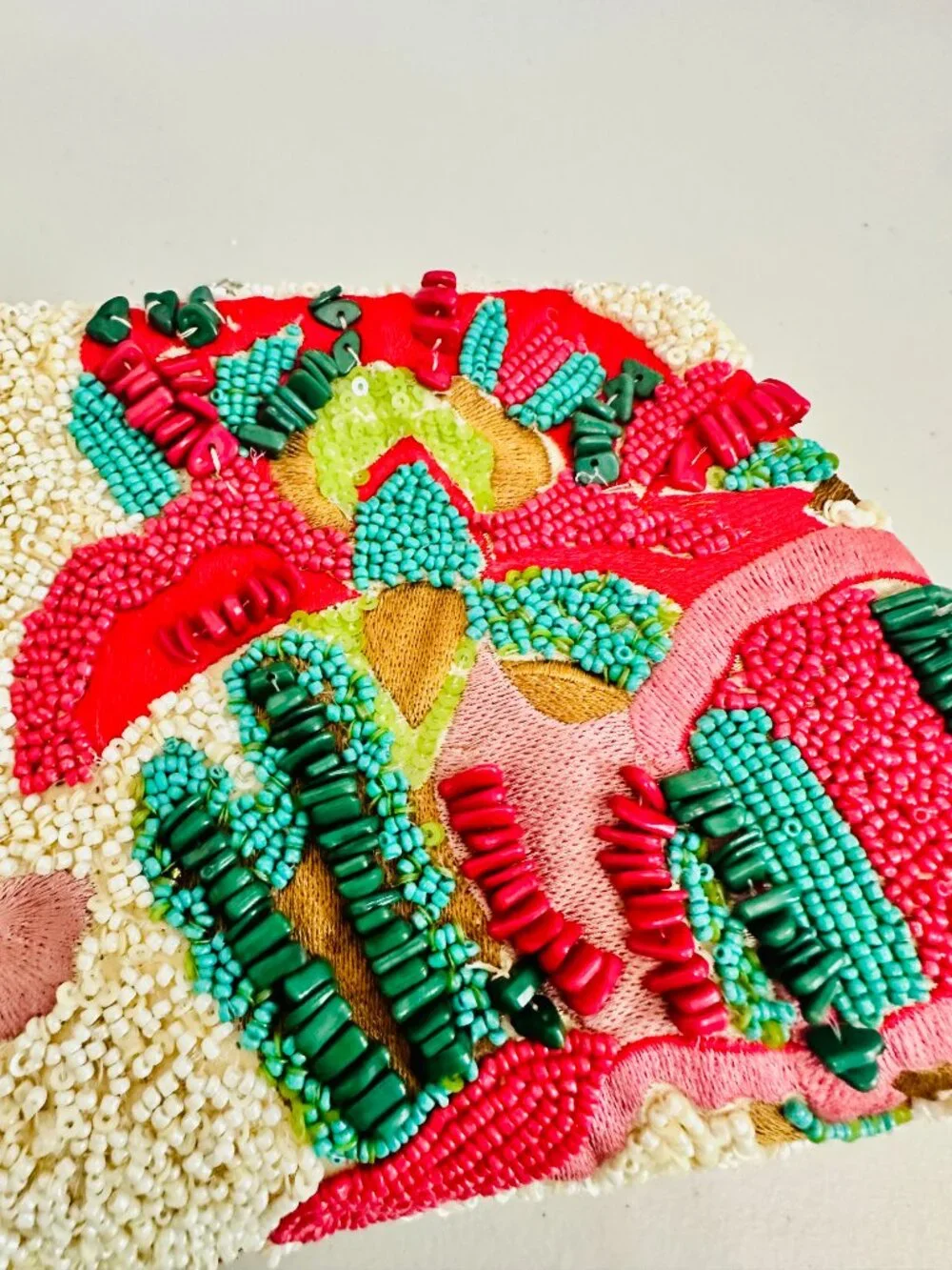 TIK TOK VIRAL HANDCRAFTED IN INDIA BEADED CLUTCH SHOULDER BAG - Picture 10 of 10